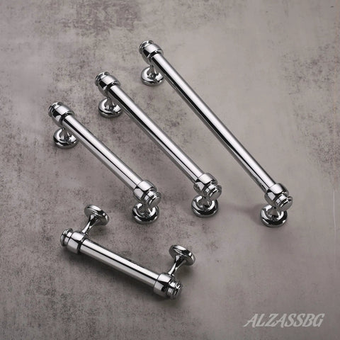15 Pack Polished Chrome Cabinet Pulls 5 Inch Hole Center Straight Bar Handles for Cabinets and Drawers Kitchen Furniture Hardware Durable Solid Metal No Fuss Installation AL3082CP