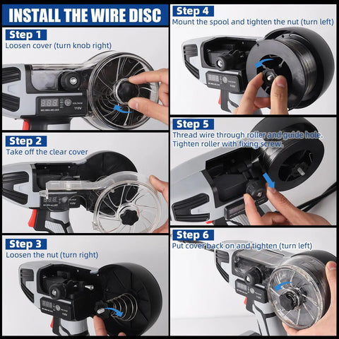 2 In 1 MIG And Stick Welder 250A Portable Handheld Workhorse wire disc installation instructions.