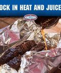 Extra Wide Aluminum Foil Roll For Grilling And Baking Heavy Duty 18 Inch By 100 Sq Ft used to roast meat and lock in juices.