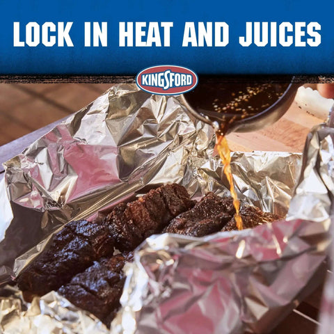 Extra Wide Aluminum Foil Roll For Grilling And Baking Heavy Duty 18 Inch By 100 Sq Ft used to roast meat and lock in juices.