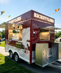 Bulletproof Mobile Food Trailer With Private Bathroom And Full Commercial Kitchen Setup Factory Direct parked at an outdoor location.