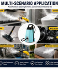 Pro 3000W Heavy Duty Steam Cleaner With 3.5L Tank For Intense Heat And Pressure Cleaning Adjustable Flow Control For Floors Tiles And Surfaces Blue in kitchen and bathroom applications.