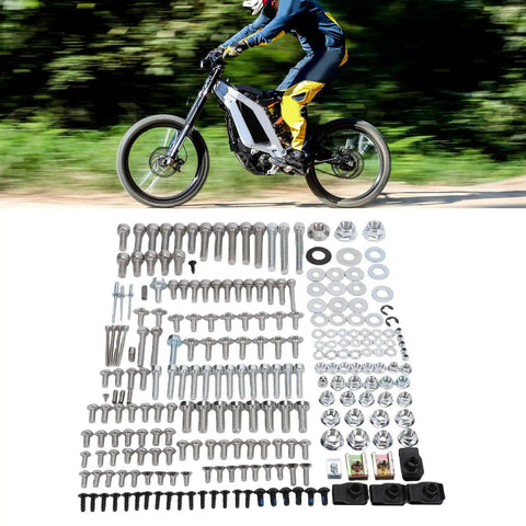 Motorcycle Fairing Bolts Kit With M5 And M6 Screws Nuts Washers And Spacers Plus Included Hex Wrenches For Ready To Roll DIY Installation And Universal Body Panel Hardware For All Models on electric dirt bike