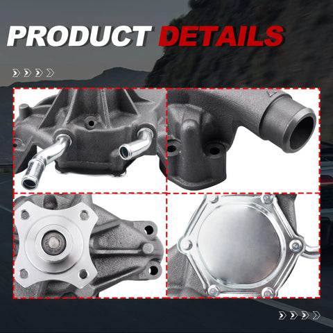 Solid As A Rock Engine Water Pump With Gasket Direct Replacement For Chevy Silverado Tahoe showing detailed components and fittings.