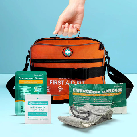 435 Piece First Aid Kit With CPR Essentials And Gauze Grab And Go Ready With Organized Compartments For Easy Access