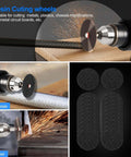 Auxiren 44-piece cutting wheel kit for Dremel tools; resin discs and diamond wheels, four discs shown.