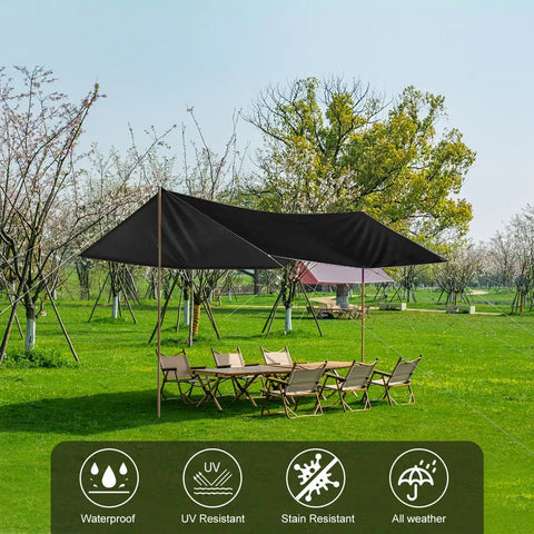 Heavy Duty Waterproof Tarp For Outdoor Use 5 By 5 Feet With UV Resistant And Tear Proof Cover for rain and sun protection over chairs