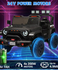 24V Two Seater Kids Ride On Car With Remote Control Four Wheel Drive 800W Motor Three Speed Settings Ages Three And Up