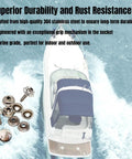 Stainless Steel Snaps Kit With 210 Pieces Marine Grade 15mm Snap Buttons, Screws And Press Studs For Boat Canvas Covers