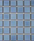 Squire Quad Spring Porcelain Mosaic Tile 12.5 X 12.5 Inch Mesh Mounted For Floors And Walls, showing blue square pattern tiles.