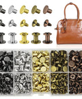 150 Set 8Mm Chicago Screws And Leather Rivets Kit Built Tough For Nailing Down Diy Crafts Belts Bags And Clothing In Slick Multi Tone Finishes Offering Rock Solid Durability And Dead Simple Installation.