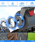 All-terrain wheel from 57 Inch Long Collapsible Wagon With Tailgate And Brake For Beach Gear Groceries And Outdoor Use