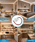 Twenty Pack 8Mm Two Pin Solderless Led Strip To Wire Connectors Snap And Go Transparent Adapters in modern home lighting.