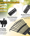 Heavy Duty Metal Garden Rake With Eleven Steel Tines Eight Point Five Inch Wide Head And Sixty Inch Long Handle detailed features