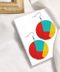 Lowkey Fresh Irregular Grid Pattern Dangle Earrings For Women Crafted From Smooth Pvc Leather Featuring Ultra Lightweight Silver Plated Hooks Comfortable For Sensitive Ears Daily Streetwear Vibe Essential Gear displayed on a white background.