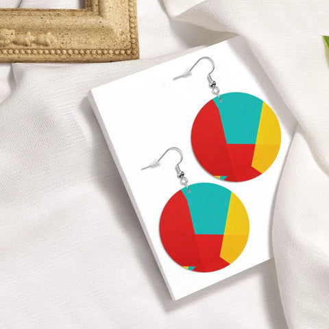 Lowkey Fresh Irregular Grid Pattern Dangle Earrings For Women Crafted From Smooth Pvc Leather Featuring Ultra Lightweight Silver Plated Hooks Comfortable For Sensitive Ears Daily Streetwear Vibe Essential Gear displayed on a white background.