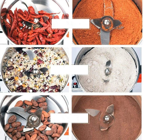 Stainless Steel Electric Grain Grinder Mill High Speed 2000G Capacity for Busy Home Cooks and Small Business Pro pulverizing ingredients