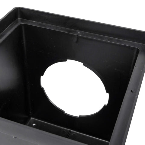 Square Catch Basin Drain Kit With Two Opening Basin Black Plastic Grate Two Outlet Adapters And One Outlet Plug 12 Inch Stormwater Drainage Solution For Yards Patios And Hardscapes