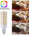 Dimmable E12 LED Bulb 7W Replaces 60W Halogen, Warm White 3000K, comparison of color rendering with CRI 85+
