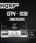 Top Dawg Heavy Duty Solar Pv Fuse Links 5 Pack Fast Acting Inline Ceramic Midget Fuses with dimensions, 1.5 inch, 30A, 1000V DC.