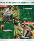 Garden Kneeler And Seat For Easy Potting, Weeding And Outdoor Tasks, Heavy Duty Foldable Stool With 10 Inch Thick Pad shown in use