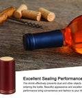 Top Shelf Pvc Heat Shrink Caps With Tear Tab For Wine Bottles 120 Piece Pack 30x60mm Red Bottle Seal on wine bottle neck.