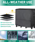8Ft Firewood Rack Cover Waterproof Ultra Tough 600D Oxford Canvas with Buckle Straps showing weatherproof capabilities