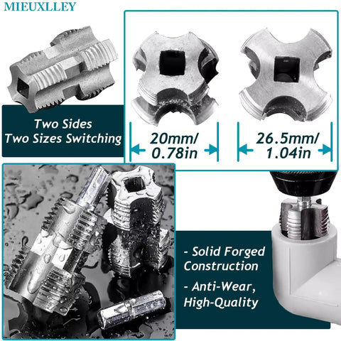 Electric Drill PVC Pipe Threader Kit With Multiple Die Sizes For Internal And External Threading PVC Threader Set details
