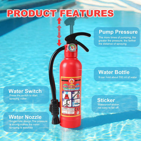 Rad Fire Extinguisher Water Guns For Kids 2 Pack Super Range Squirt Toys With Hella Big 550Cc Tank And Kickass 30 Foot Blast Top Shelf Summer Pool Beach Fun For Brothers And Sisters Squad Play Vibes