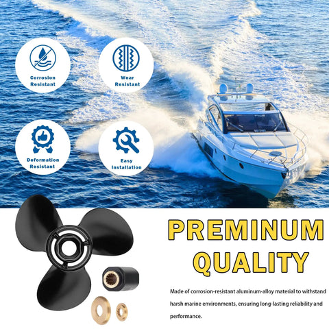 Upgrade Aluminum Boat Propeller 13 And A Quarter Diameter 17 Pitch 3 Blade Right Rotation for BRP Johnson Evinrude OMC Stern Drives 40 To 140HP 13 Spline Hub Kit Included Replace OEM 765183
