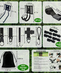 8 In 1 Strap Hangers Kit With Bow Hanger And Multi Hook Gear, Rugged Tree Stand Accessory That Keeps Your Gear Up, 3 Metal Gear Hooks And 5 Outdoor Hooks, Storage Bag Included For Hunting Camping Hiking components displayed.