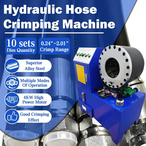 Heavy Duty Automatic Electric Hydraulic Hose Crimping Machine 3600KN With Ten Precision Dies Foot Switch And Three Phase Power for efficient crimping.