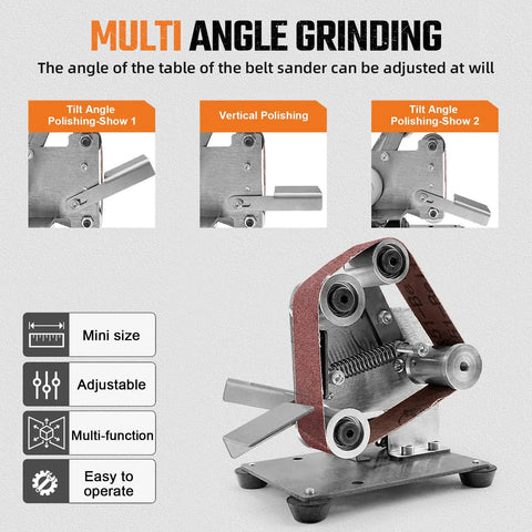 Multi-angle feature of Dope Compact Mini Electric Belt Sanding Machine Knife Sharpener Kit with 7 speed adjustable power polisher