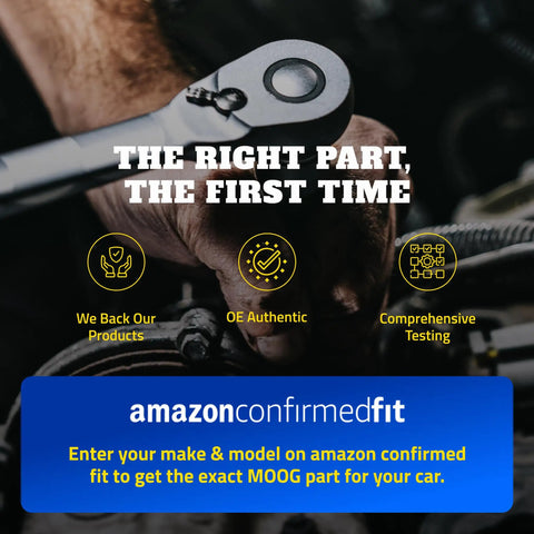 Steering Drag Link Upgrade For Ram 2500 And 3500 2013 To 2024 Beefed Up For Tight Steering And Rock Solid Stability With Precise Fit And Heat Treated Ball Stud close-up with Amazon Confirmed Fit graphic