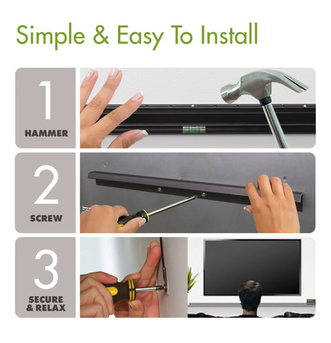 No Stud TV Wall Mount For 26 To 55 Inch Flat Screens With Built In Level Quick 10 Minute Install instructions with hammer and screws.