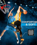 Basketball game showing player wearing Unisex Ankle Support Brace For Sprained Ankle, Stabilizer Sleeve For Women And Men, Black, Size L XL