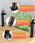 Adjustable Furniture Legs With 2.36 Inch Swivel Casters Heavy Duty Replacement Feet For Cabinet Sofa Bed Dresser Couch And Coffee Table Height From 7.08 Up To 12.2 Inches Caster Included 9.44 To 14.56 Set Of 4 shown on wooden surface with plant background