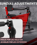 2-In-1 Leg Extension And Curl Machine For Home Gym with adjustable sundial settings for leg hold and extension
