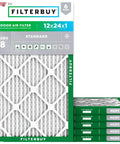 12x24x1 MERV 8 Electrostatic Pleated Air Filter Six Pack For Furnaces, Air Conditioners, And Heat Pumps With Essential Dust Defense