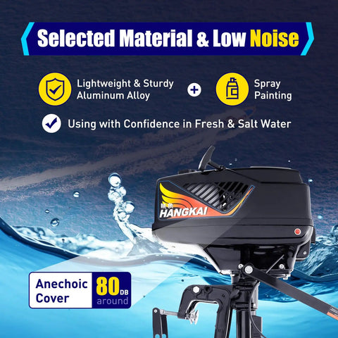 Beast 3.6HP 2 Stroke Outboard Motor With Water And Air Cooling For Inflatable Boats, 55cc Engine, lightweight design
