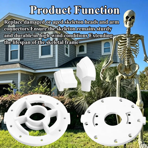 12 Foot Giant Skeleton Replacement Parts Kit With Male And Female Plate Sets For Arm And Body in front of house