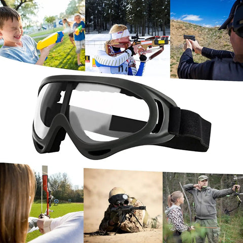 Dope 2 Pack Kiddo Protective Eyewear With Killer Wind Blocking Frame And Ultra Comfy Foam Cushions For Foam Blaster Nerf Games Clear Lens Safety Goggles With Adjustable Strap