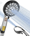 High Pressure Handheld Shower Head With Eight Modes Built In Filtered Water Softener Anti Clog Nozzles 60 Inch Stainless Steel Hose