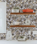 Arabesque Peel And Stick Backsplash Tile For Kitchen and Bathroom Carrara White Marble Look PVC Aluminum Mosaic