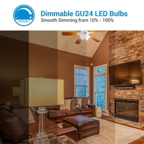 GU24 LED Light Bulbs A19 Shape 9W 800 Lumens 60W Equivalent Dimmable Warm White 2700K Twist Lock Base UL Listed 4 Pack