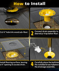 How to install Built Tough Freestanding Bathtub Drain Kit with 4" cutout for drainage assembly access steps.