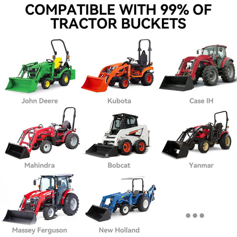 60 Inch Clamp On Pallet Forks For Tractors And Skid Steers, Heavy Duty Fork Attachments With Adjustable Stabilizer Bar, 4000 Lb Capacity, Easy Clamp On Loader Bucket Forks For Farm, Ranch, And Construction Use