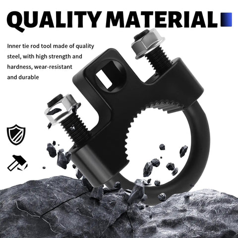 Three Eighths Inch Drive Inner Tie Rod Removal Tool With U Shaped Teeth Anti Slip Grip For Quick Dismantle And Installation Heavy Duty Universal Tie Rod End Tool For Cars SUVs And Trucks black steel