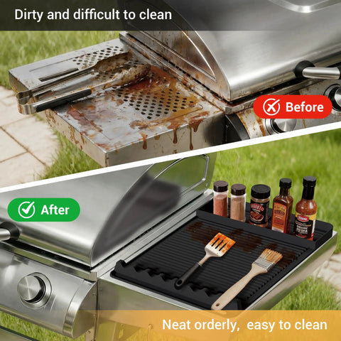 Silicone Grill Mat For Blackstone Griddles And Outdoor Grills, Heat Resistant To 450°F, Neat Tool Organizer, 16 By 11.5 Inch
