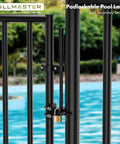Heavy Duty Auto Pool Gate Latch With Snappy Spring Closer And Easy Push Release For Child Safe Chain Link Fences, close-up view